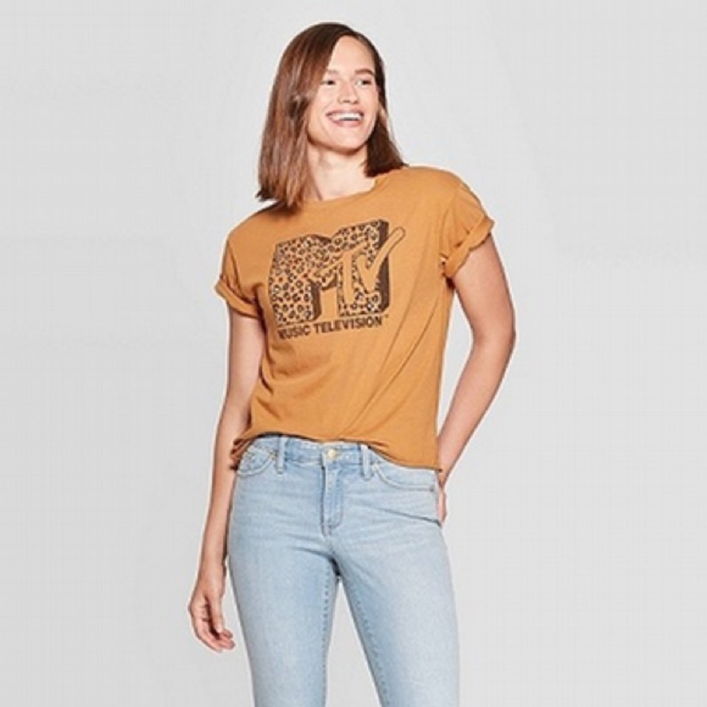 Cropped abs Boxy MTV Leopard T-shirt XS
